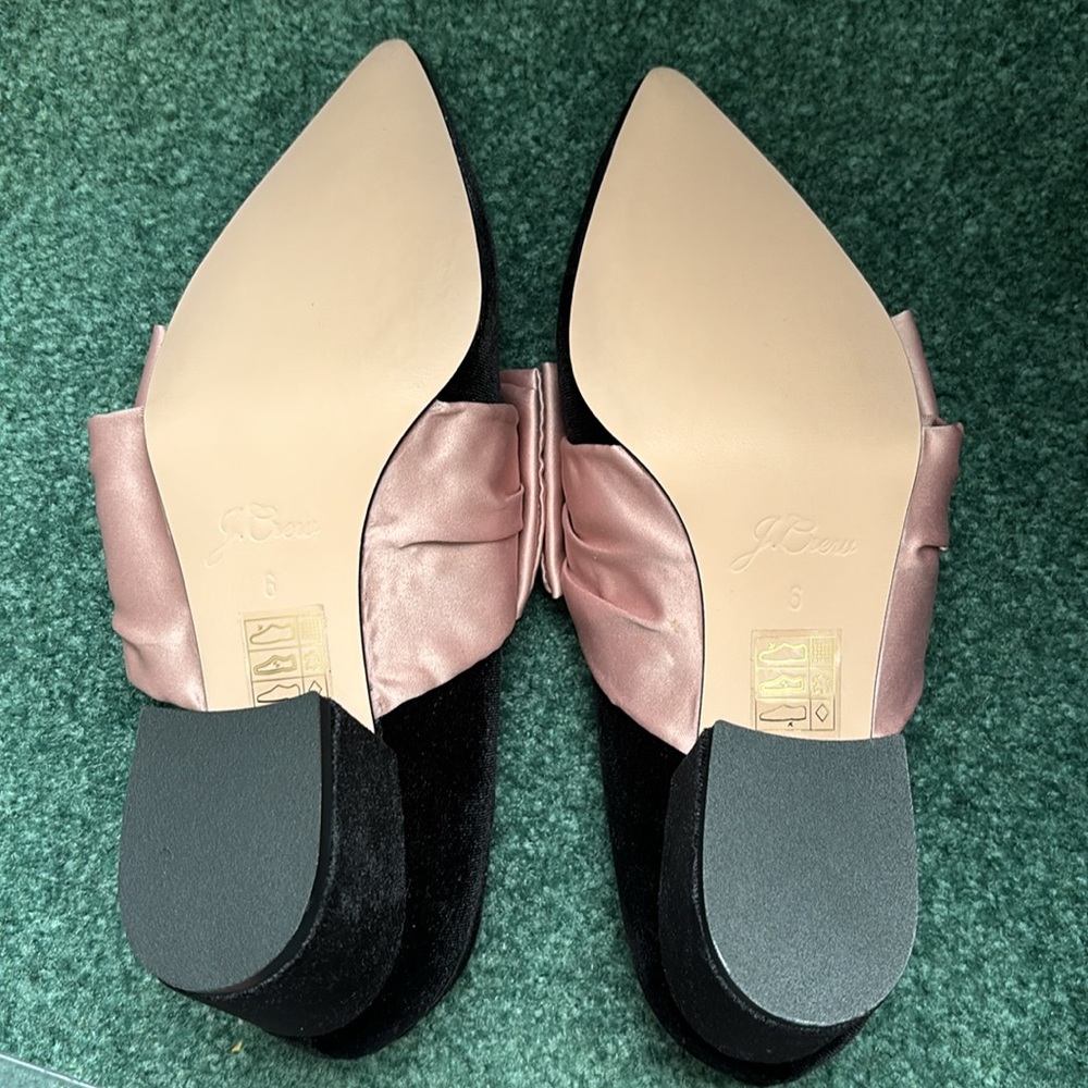 J. Crew Women's Black and Pink Bow Heels - Picture 3 of 7